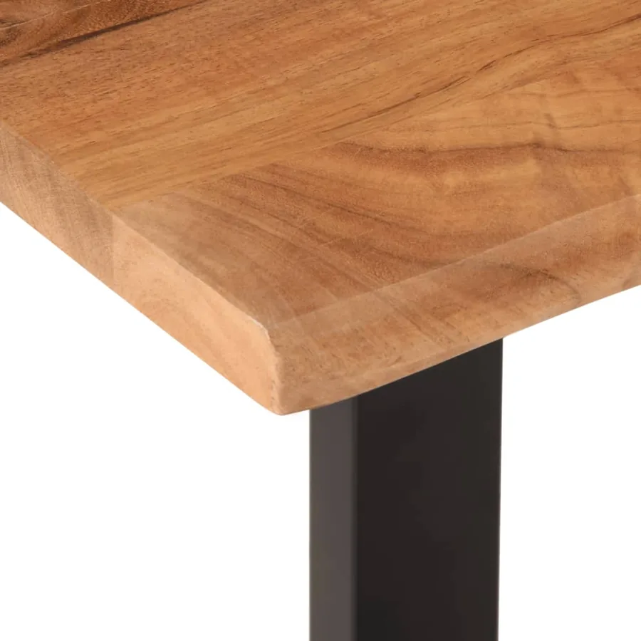 Banc 160 cm bois d'acacia massif et acier - 5