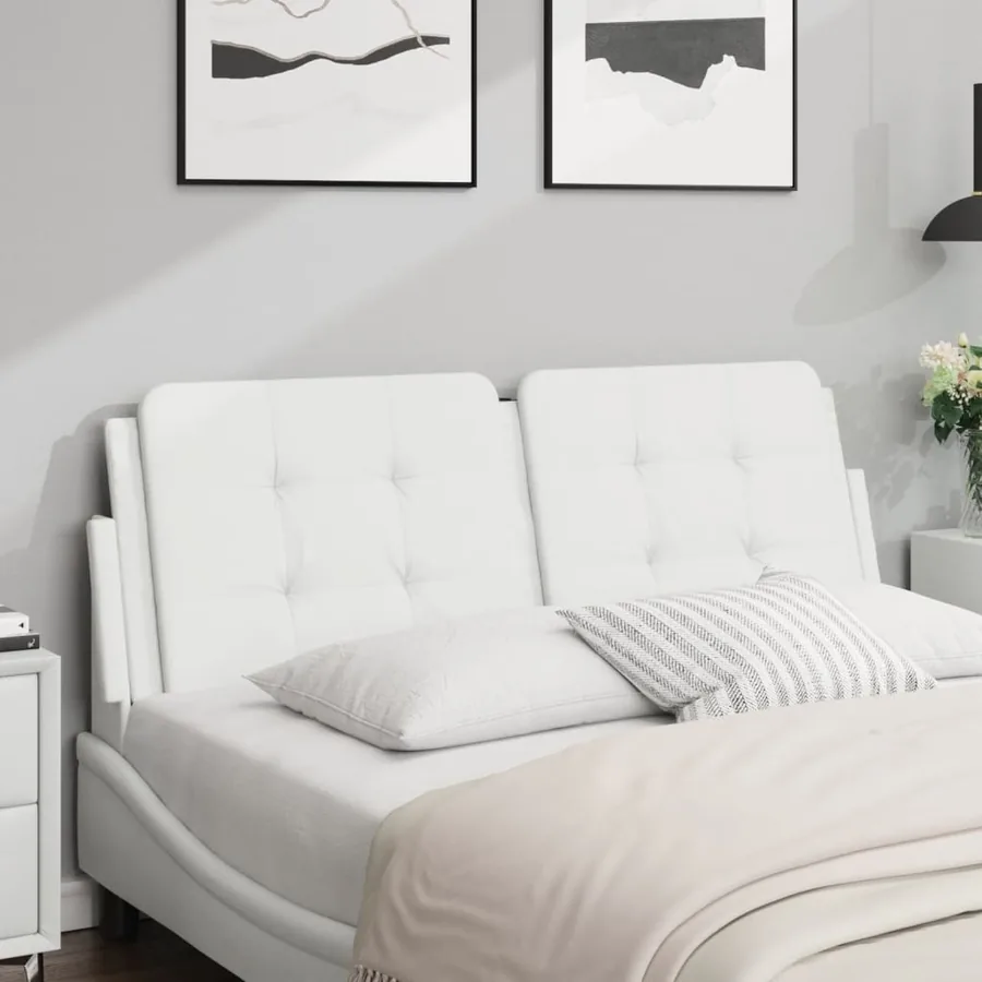 Coussin de tête de lit Zadar blanc 140 cm similicuir