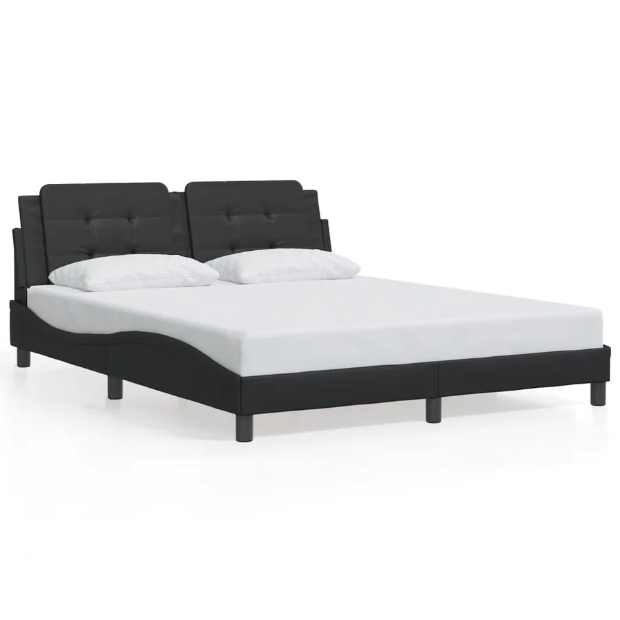 Cadre de lit avec LED sans matelas Zadar noir 160x200 cm - 5