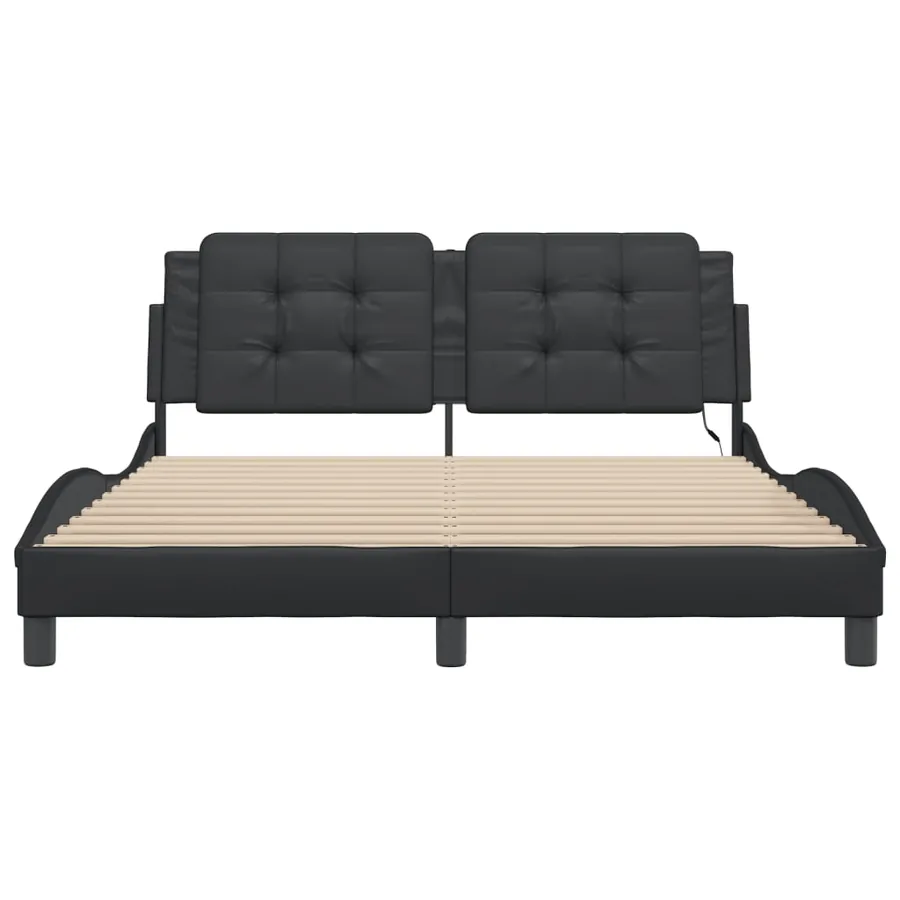 Cadre de lit avec LED sans matelas Zadar noir 160x200 cm - 6