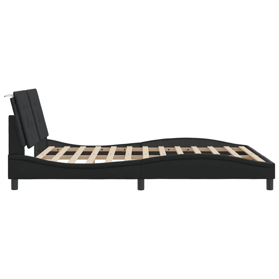 Cadre de lit avec LED sans matelas Zadar noir 160x200 cm - 8