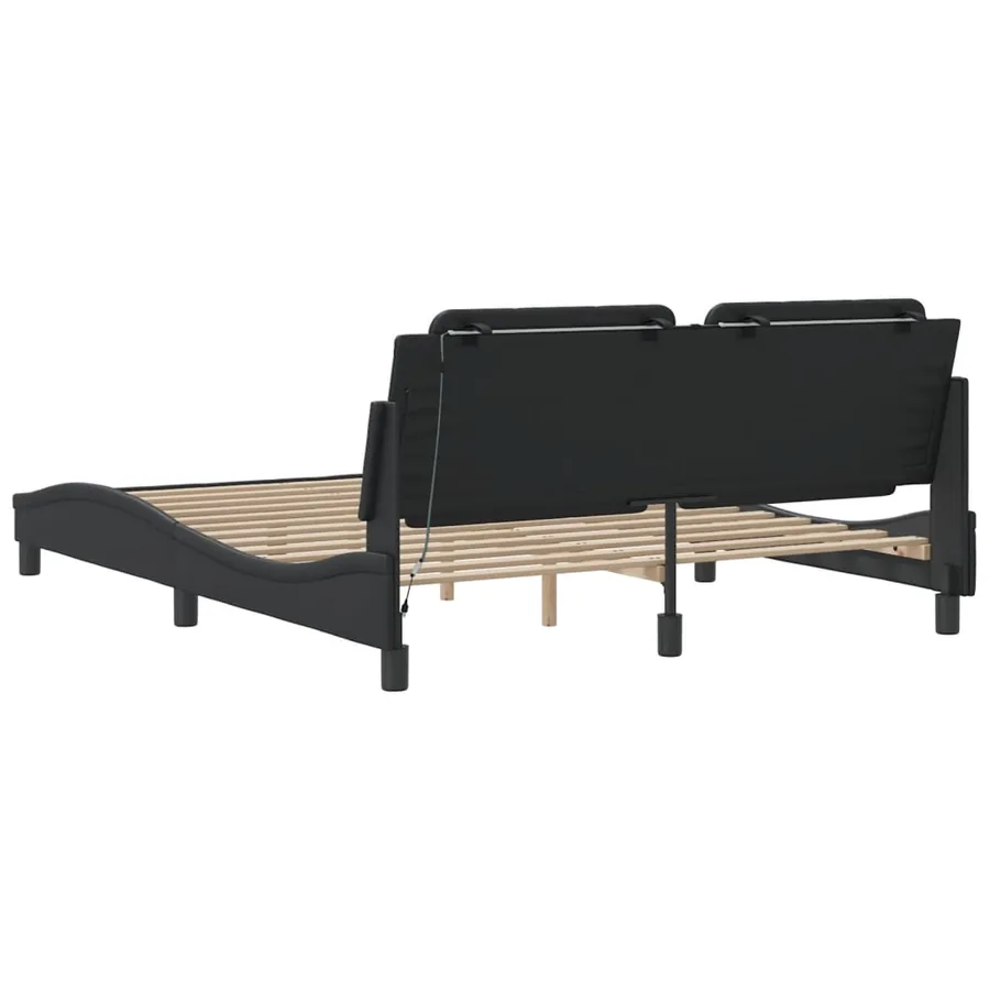 Cadre de lit avec LED sans matelas Zadar noir 160x200 cm - 9