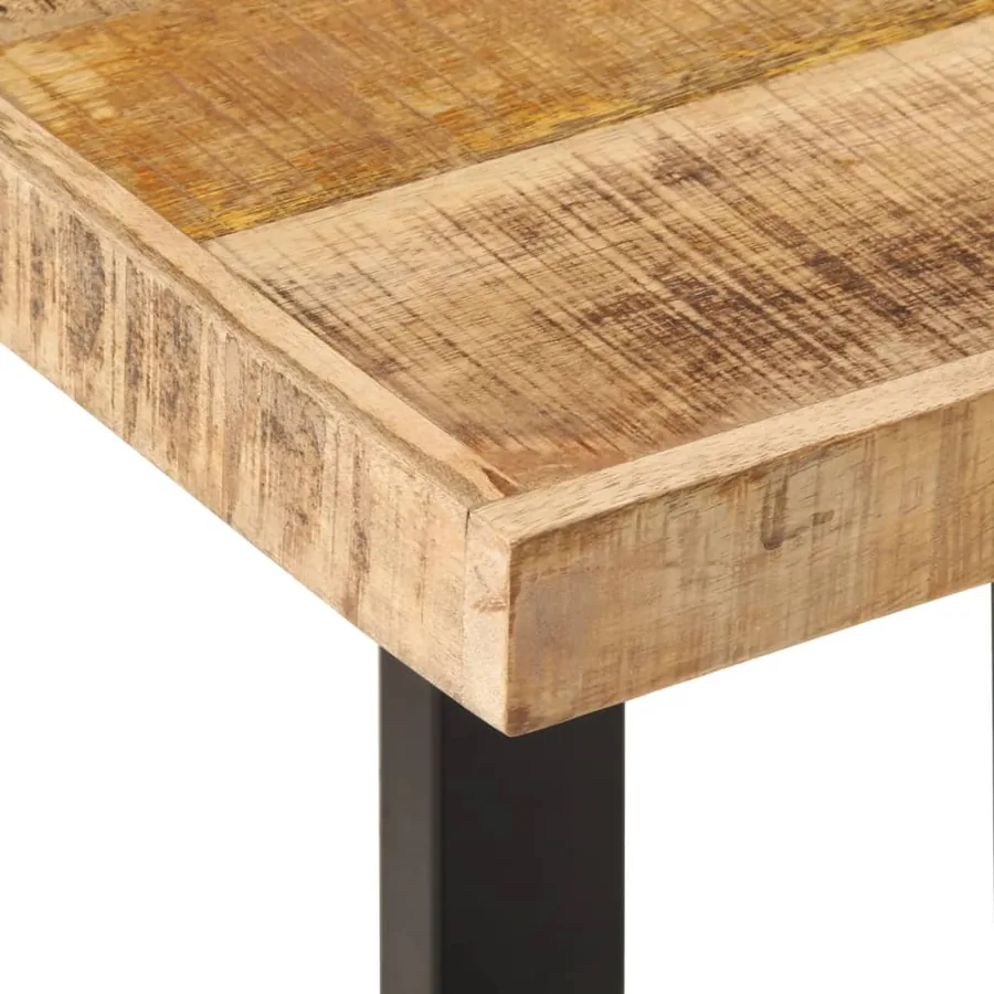 Banc 160 cm bois de manguier brut massif et acier - 5