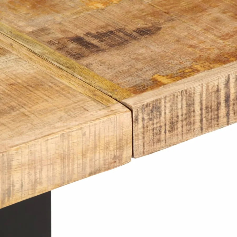 Banc 160 cm bois de manguier brut massif et acier - 6