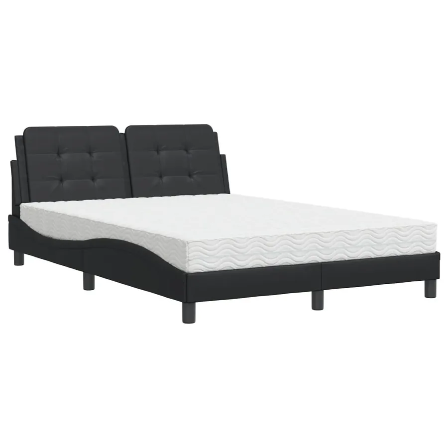Cadre de lit sans matelas Zadar noir 120x200 cm similicuir - 2