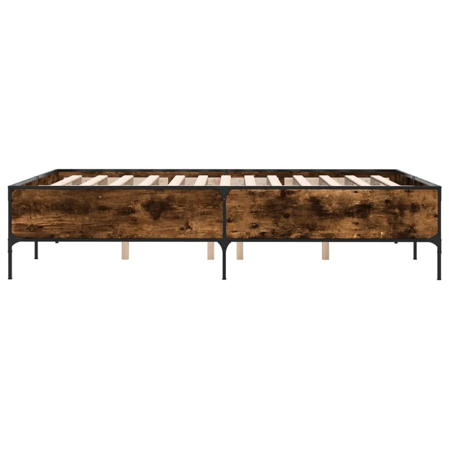 Cadre de lit sans matelas chêne fumé 140x190 cm - 5