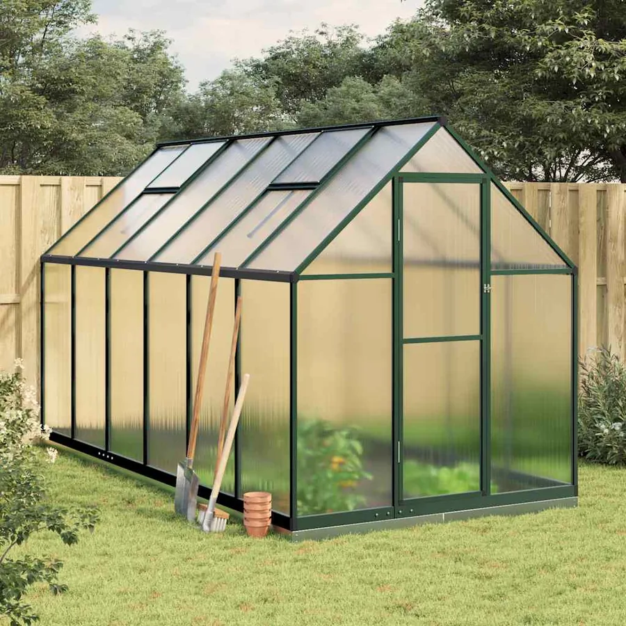 Serre avec cadre de base vert 334x169x202 cm aluminium
