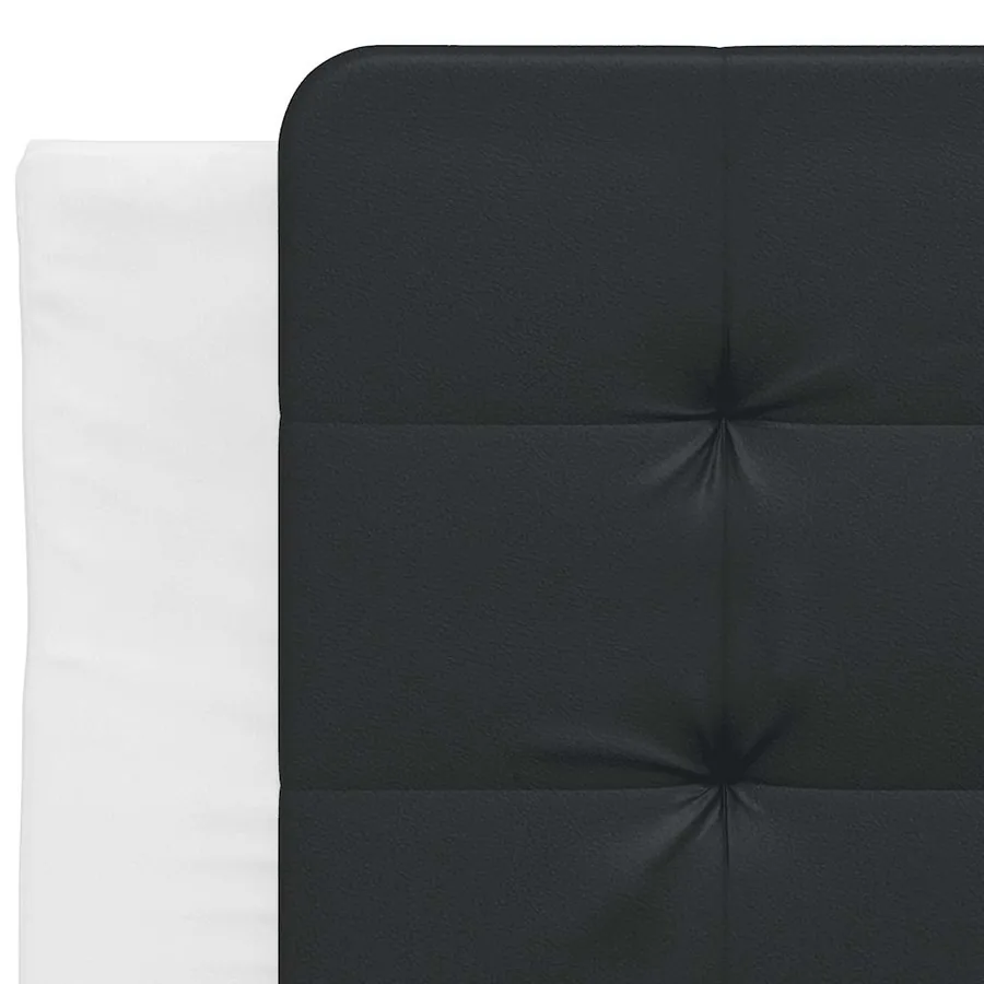 Cadre de lit sans matelas Zadar blanc et noir 100x200 cm similicuir - 10