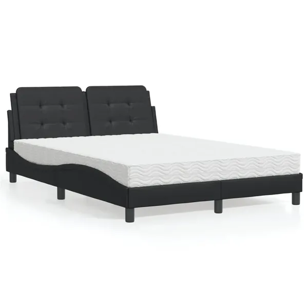 Cadre de lit sans matelas Zadar noir 140x190 cm similicuir
