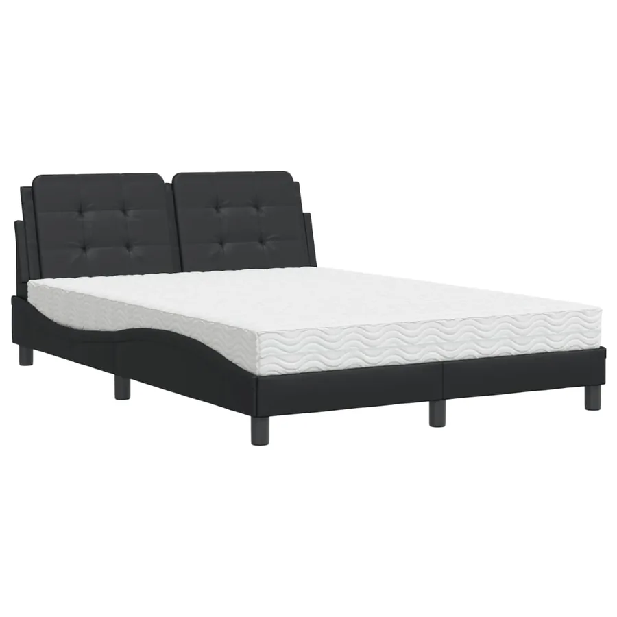 Cadre de lit sans matelas Zadar noir 140x190 cm similicuir - 2
