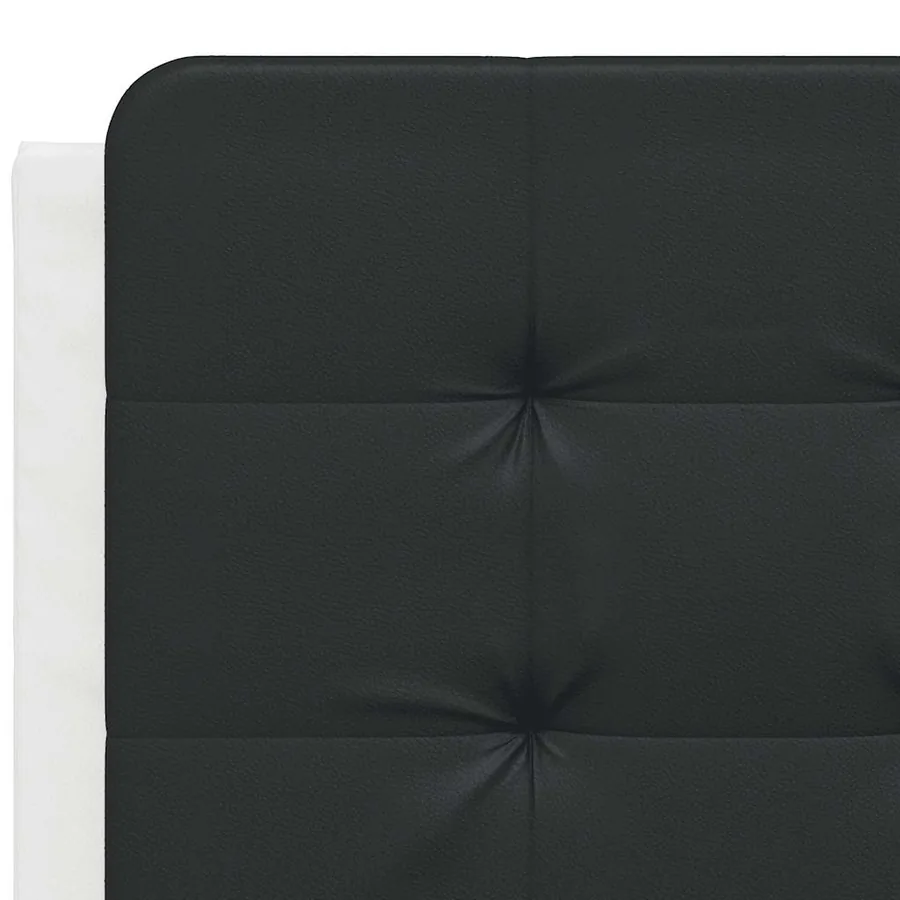 Cadre de lit sans matelas Zadar blanc et noir 140x190 cm similicuir - 10