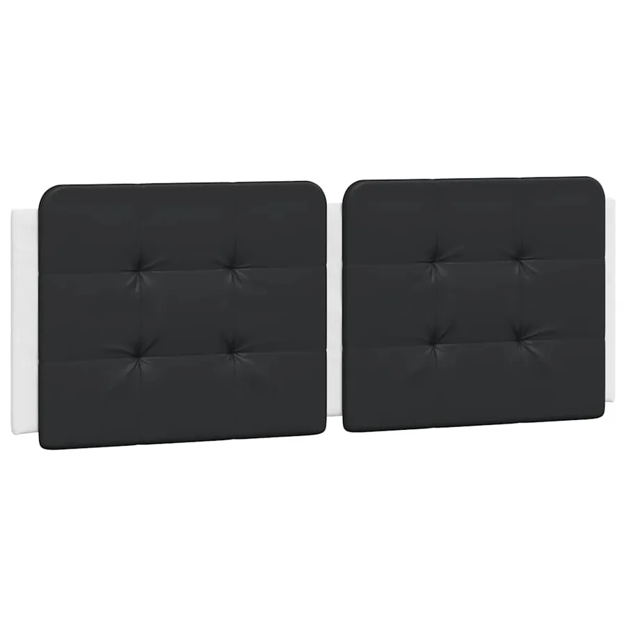 Cadre de lit sans matelas Zadar blanc et noir 140x190 cm similicuir - 8