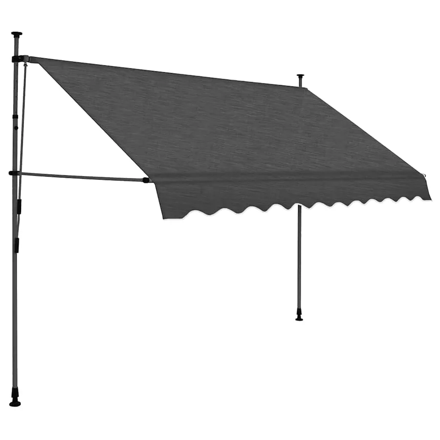 Auvent manuel rétractable avec LED 250 cm Anthracite - 2