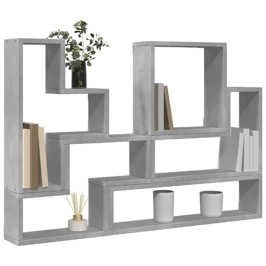 Étagère murale gris béton 96x12x64 cm bois d'ingénierie - 4