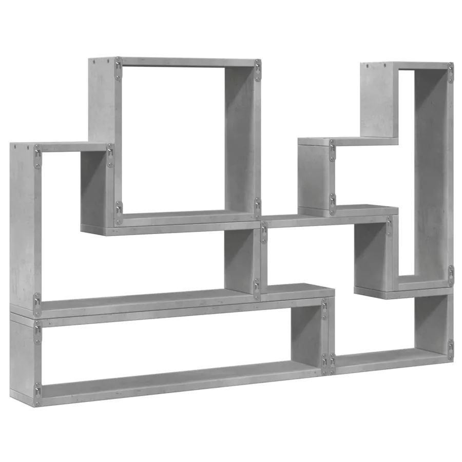 Étagère murale gris béton 96x12x64 cm bois d'ingénierie - 8