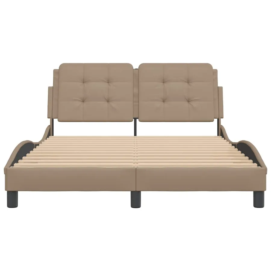 Cadre de lit sans matelas Zadar cappuccino 120x200 cm similicuir - 4