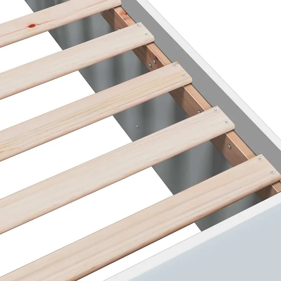 Cadre de lit sans matelas blanc 150x200 cm - 7