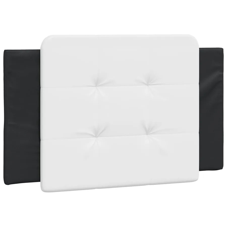 Cadre de lit sans matelas Zadar noir et blanc 100x200 cm similicuir - 5