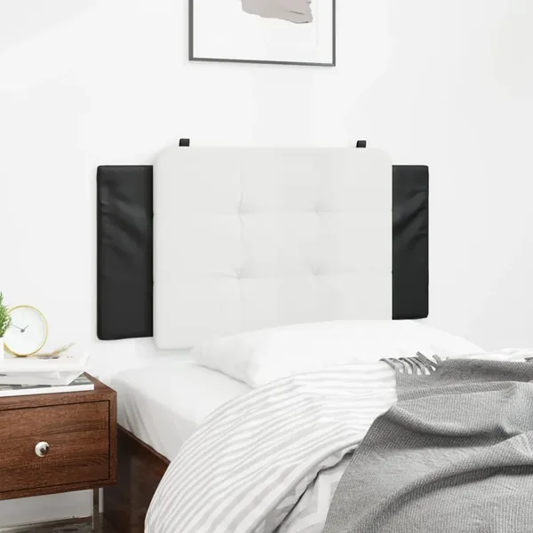 Coussin de tête de lit Zadar noir et blanc 100 cm similicuir