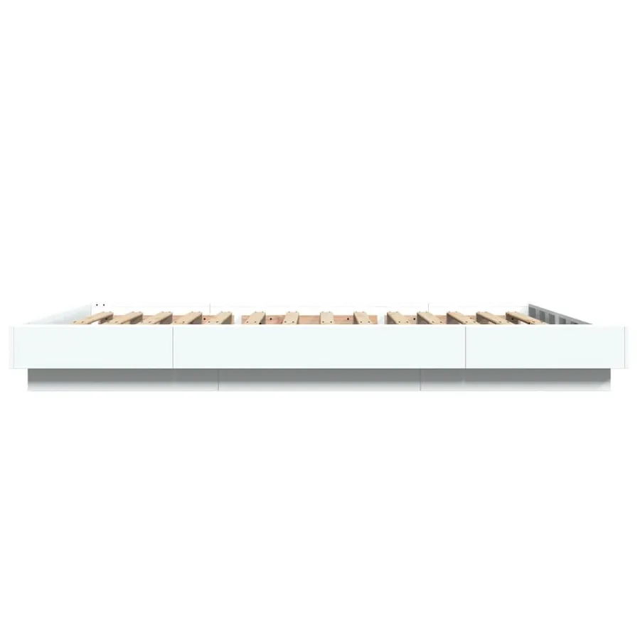 Cadre de lit avec lumières LED sans matelas blanc 135x190 cm - 6