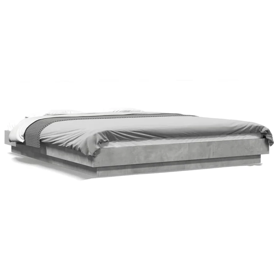 Cadre de lit sans matelas gris béton 160x200 cm - 2