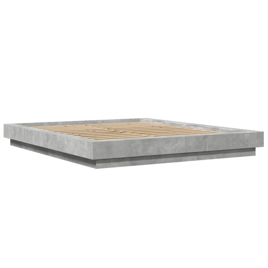 Cadre de lit sans matelas gris béton 160x200 cm - 3
