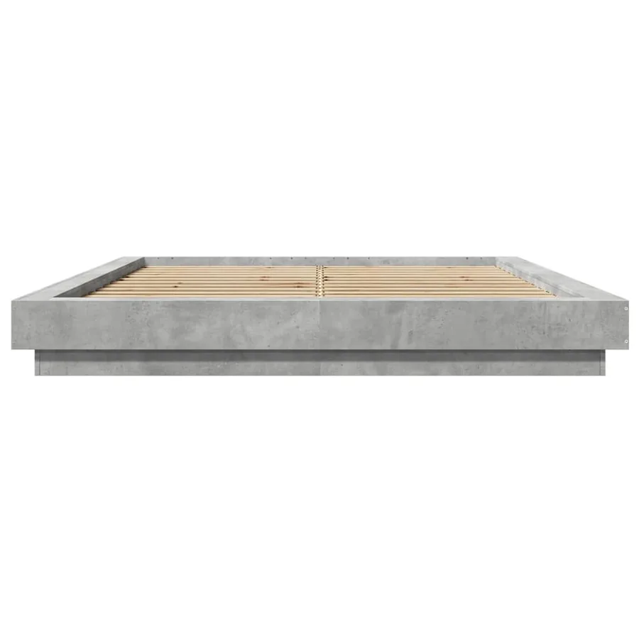 Cadre de lit sans matelas gris béton 160x200 cm - 4