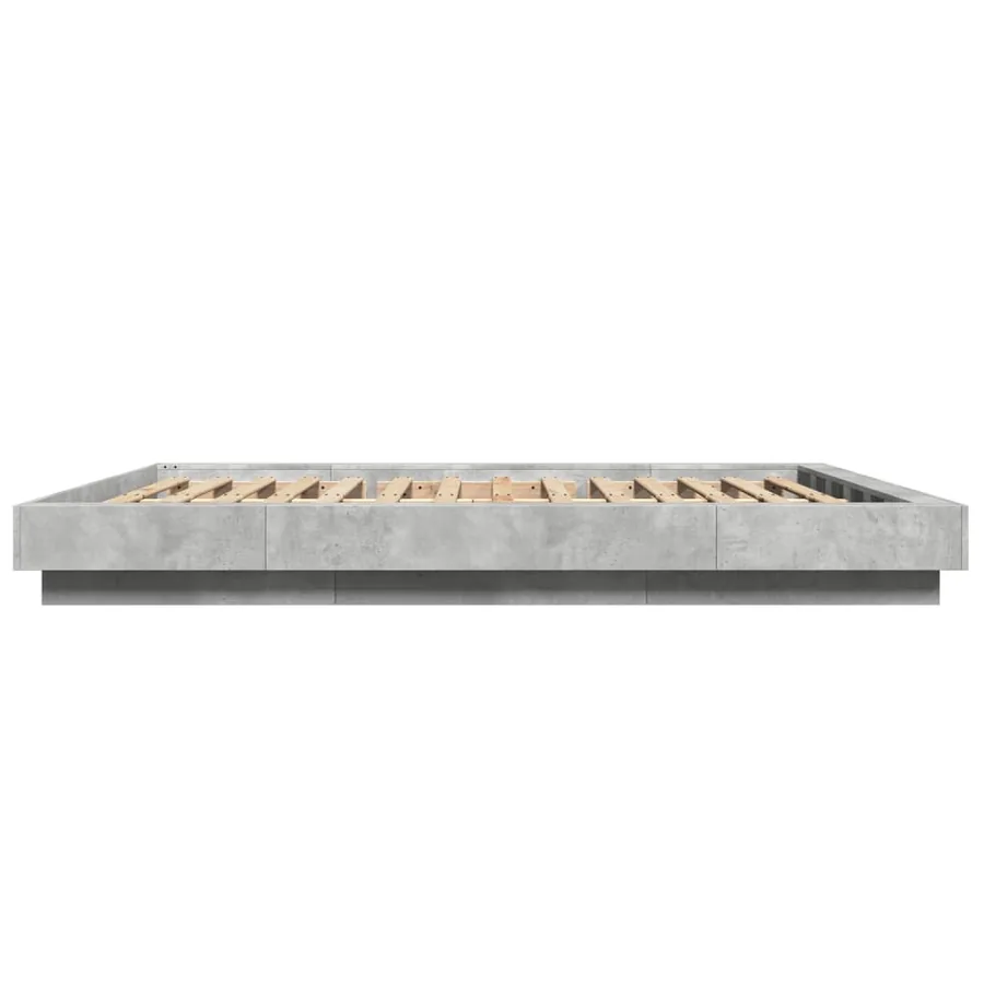 Cadre de lit sans matelas gris béton 160x200 cm - 5