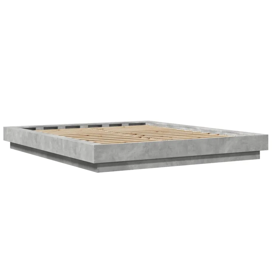 Cadre de lit sans matelas gris béton 160x200 cm - 6