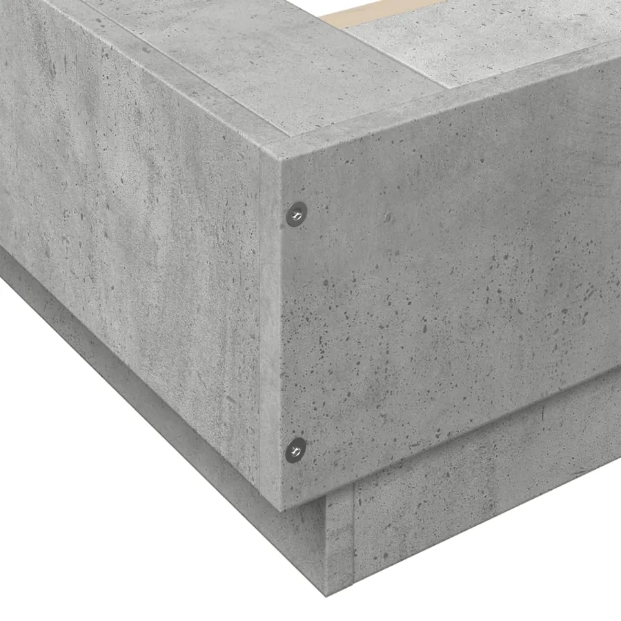 Cadre de lit sans matelas gris béton 160x200 cm - 7