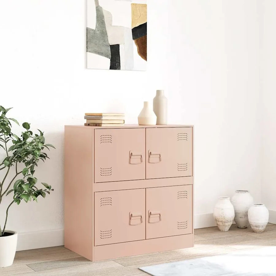 Buffet rose 67x39x73 cm acier - 3