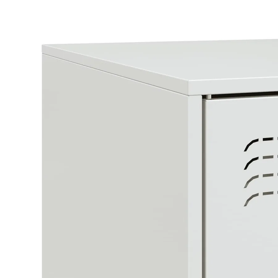 Meuble TV blanc 99x39x44 cm acier - 10