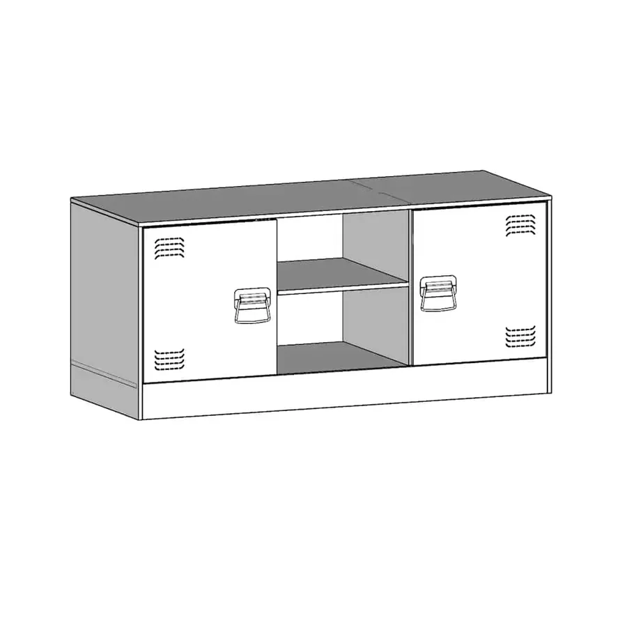 Meuble TV blanc 99x39x44 cm acier - 11