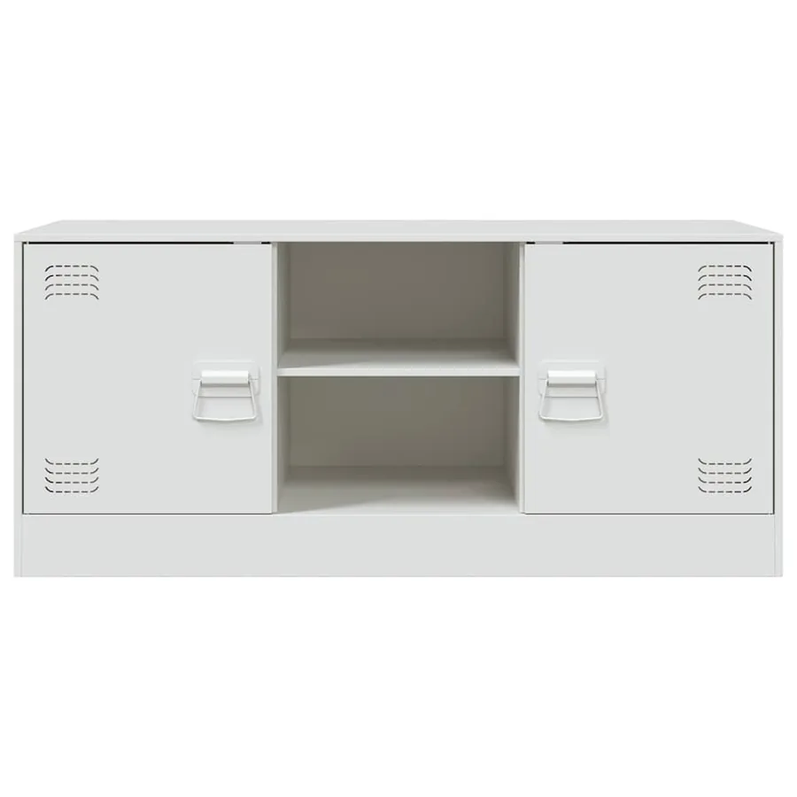 Meuble TV blanc 99x39x44 cm acier - 6