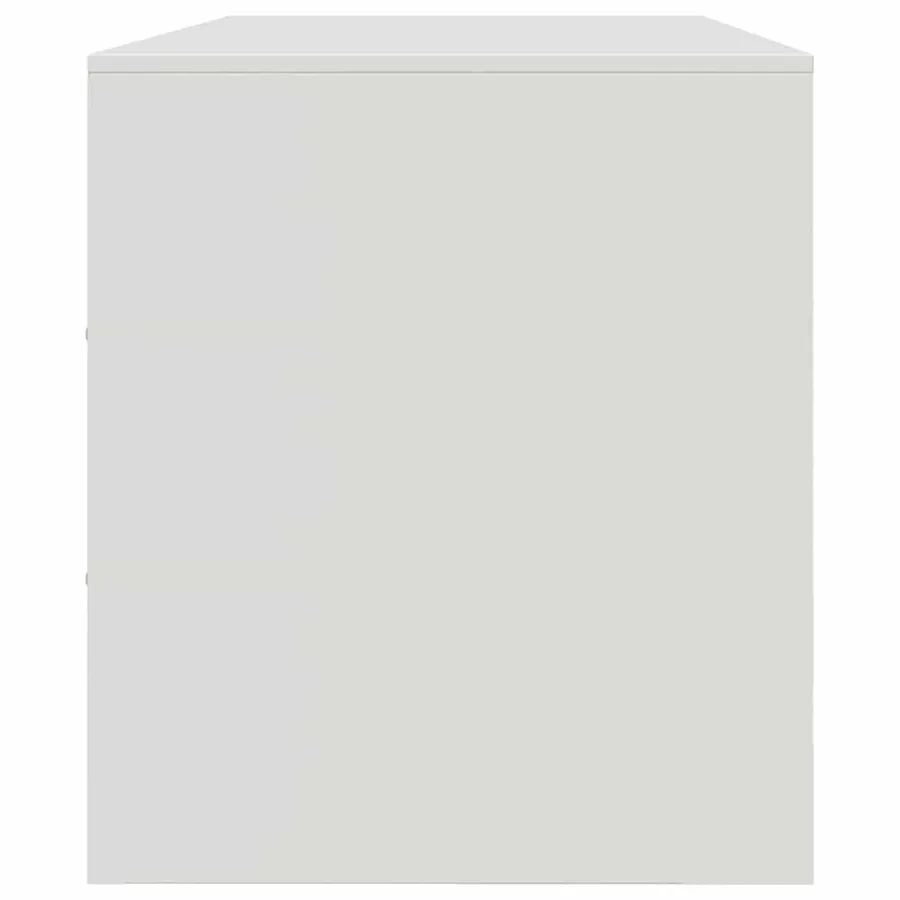 Meuble TV blanc 99x39x44 cm acier - 8