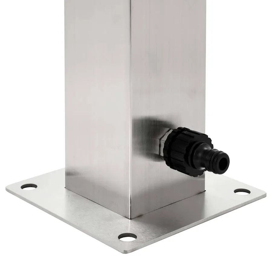 Colonne à eau de jardin carrée Acier inoxydable 95 cm - 6