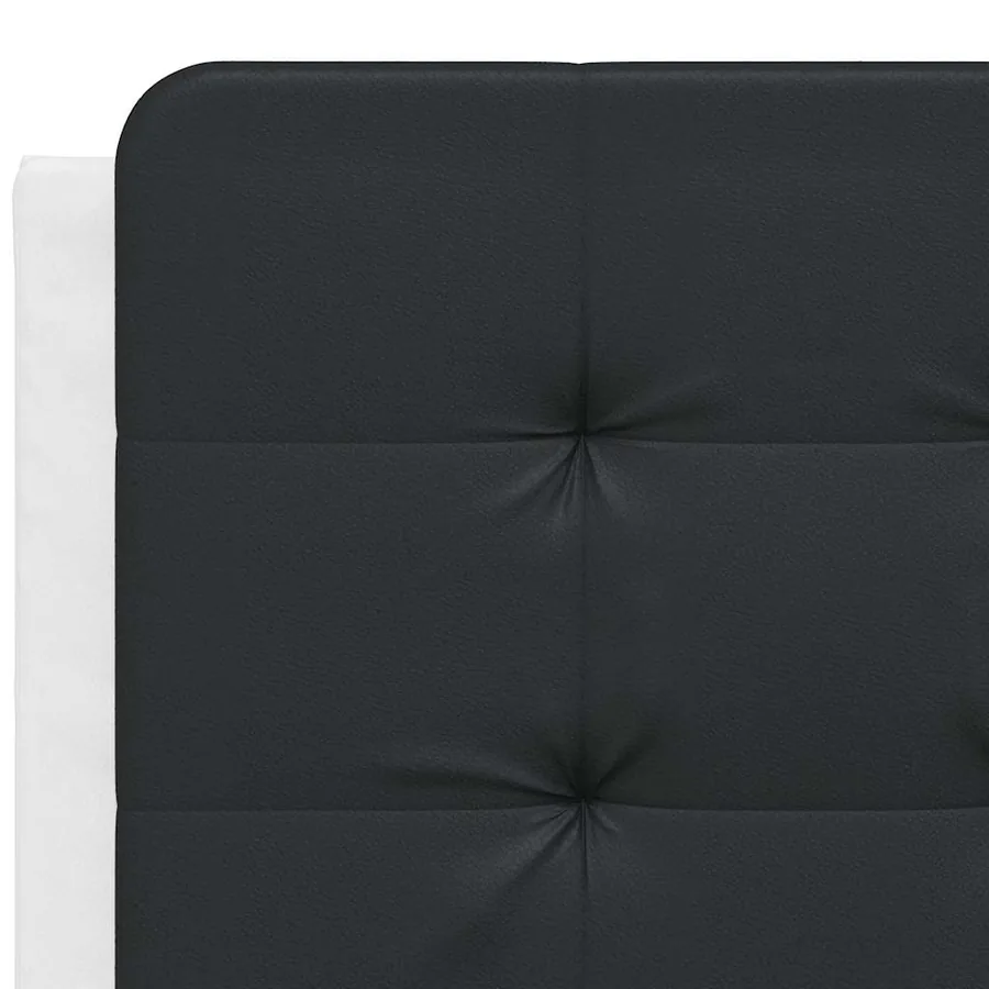 Cadre de lit sans matelas Zadar blanc et noir 120x200 cm similicuir - 10