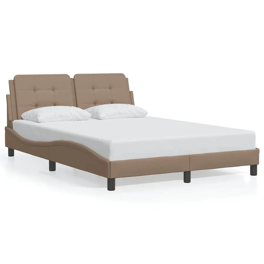 Cadre de lit sans matelas Zadar cappuccino 140x200 cm similicuir - 2