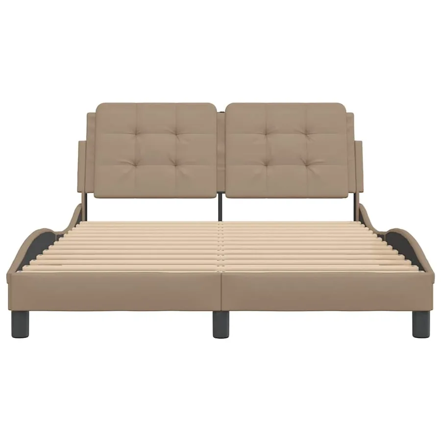 Cadre de lit sans matelas Zadar cappuccino 140x200 cm similicuir - 4