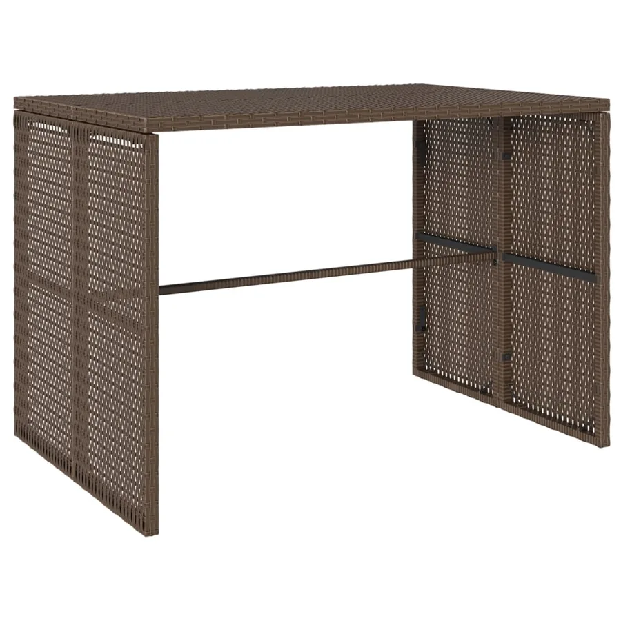 Ensemble à manger de jardin 3 pcs et coussins marron poly rotin - 8