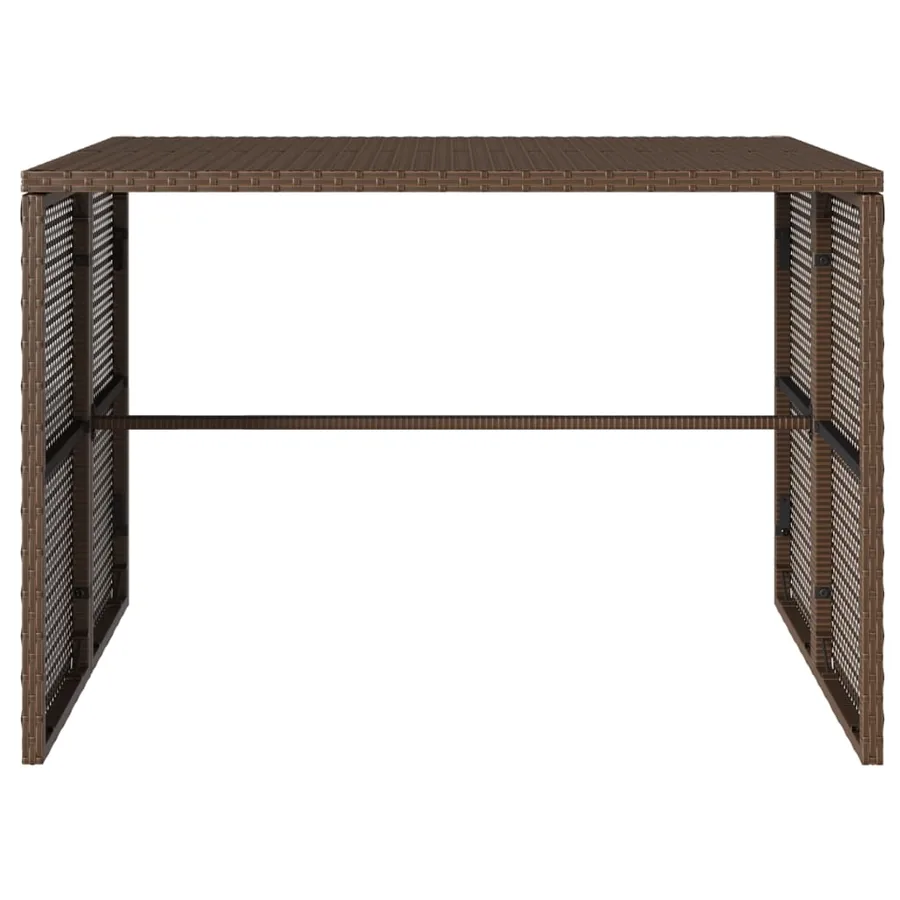 Ensemble à manger de jardin 3 pcs et coussins marron poly rotin - 9