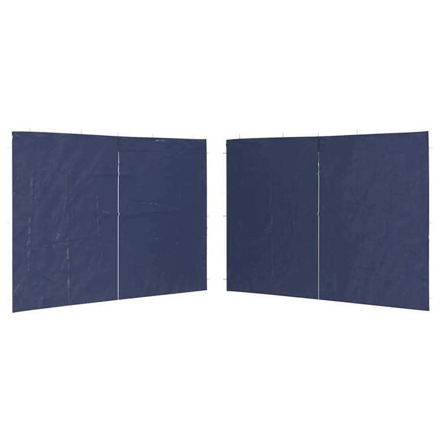 Paroi de tente de réception 2pcs avec fermeture éclair PE Bleu - 2