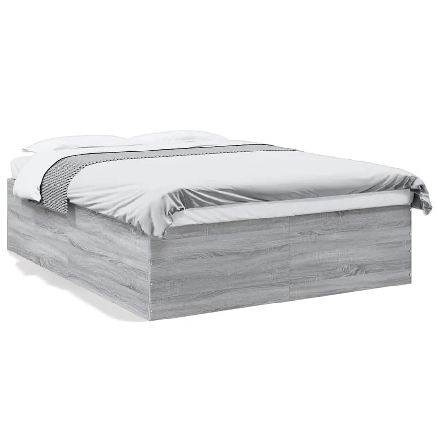 Cadre de lit sans matelas sonoma gris 150x200 cm - 2