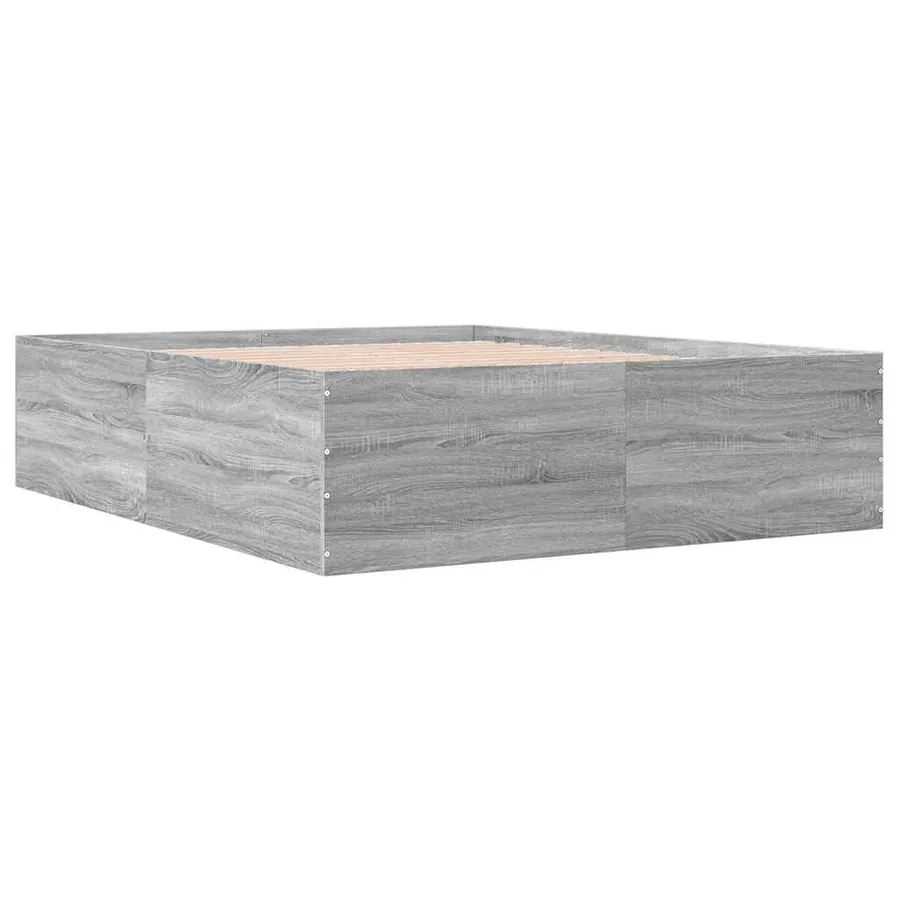 Cadre de lit sans matelas sonoma gris 150x200 cm - 3