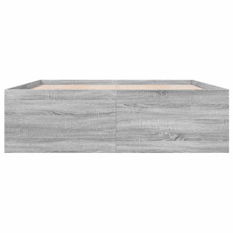 Cadre de lit sans matelas sonoma gris 150x200 cm - 4