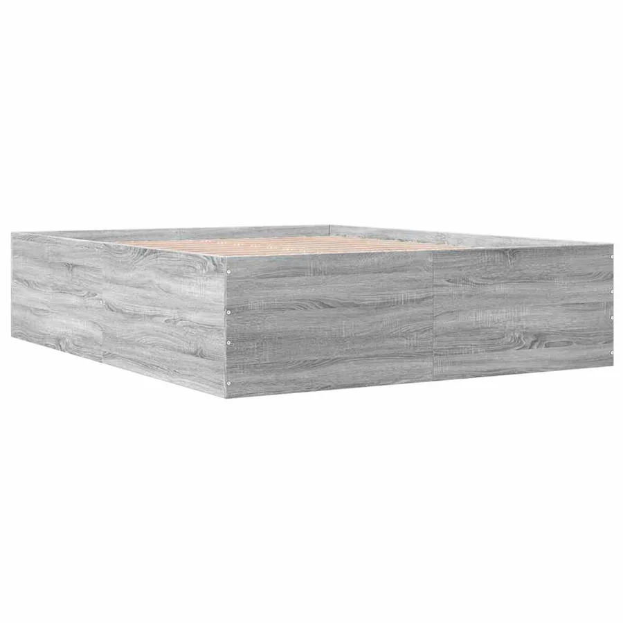 Cadre de lit sans matelas sonoma gris 150x200 cm - 6
