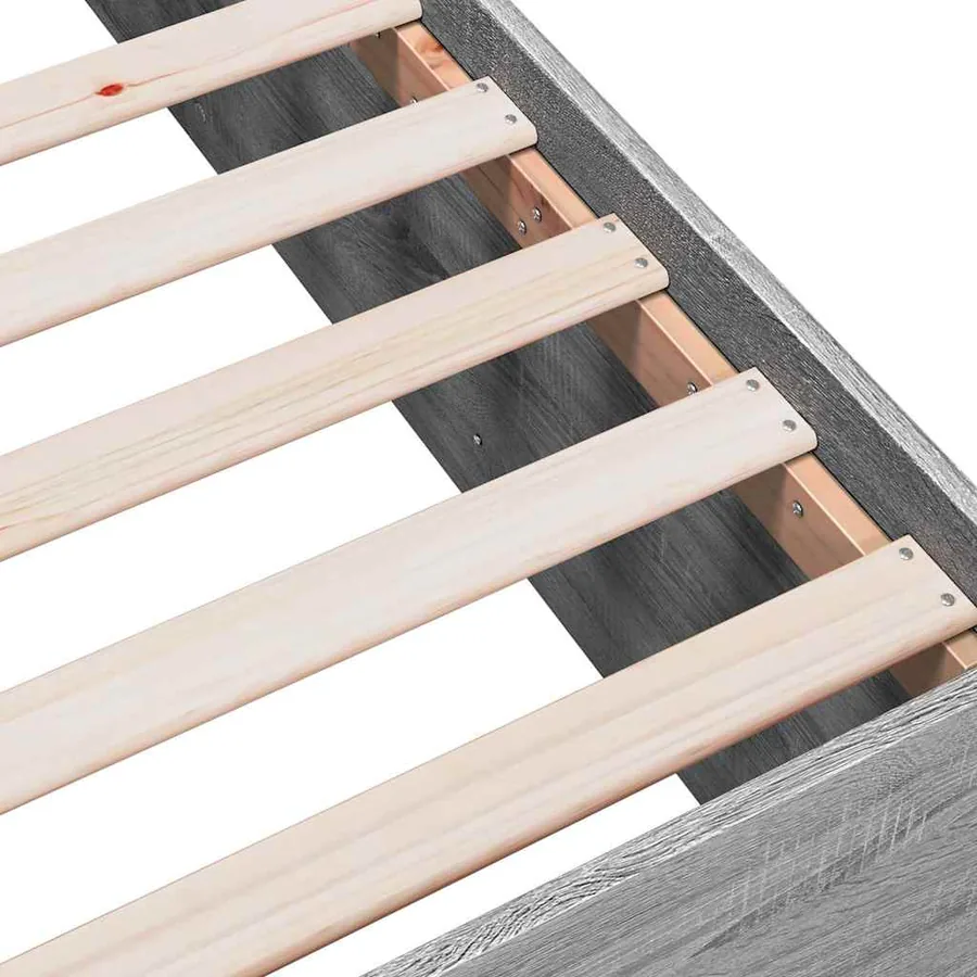 Cadre de lit sans matelas sonoma gris 150x200 cm - 7