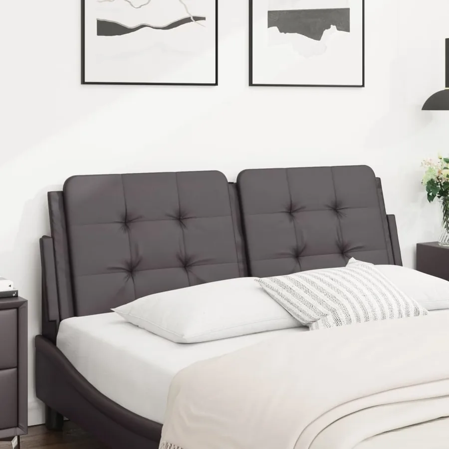 Coussin de tête de lit Zadar gris 140 cm similicuir