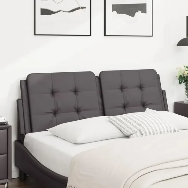 Coussin de tête de lit Zadar gris 140 cm similicuir