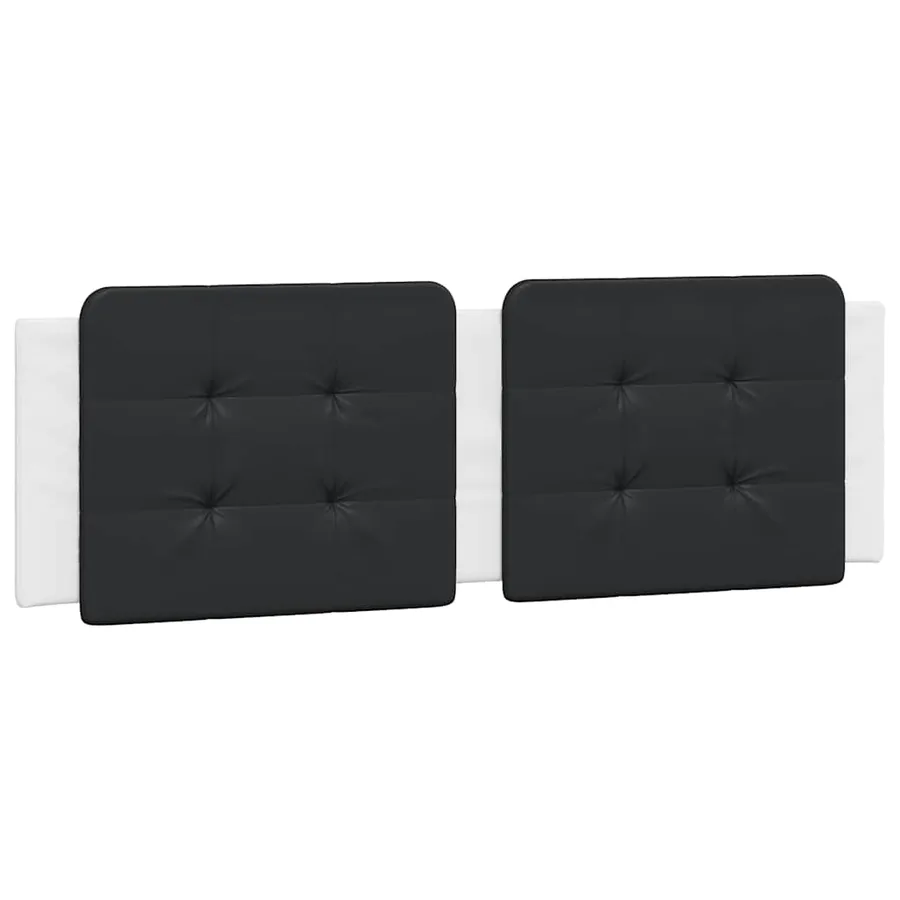 Cadre de lit sans matelas Zadar blanc et noir 160x200 cm similicuir - 8